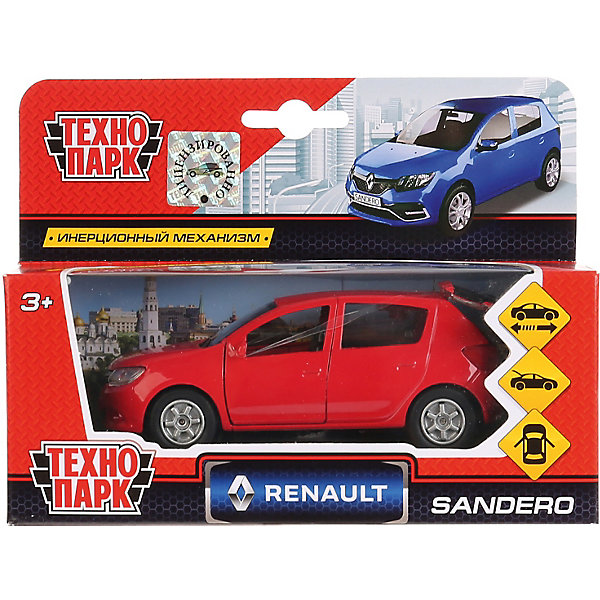 Машинка "Технопарк" Renault Sandero, инерционная, 12 см, красная 12244829