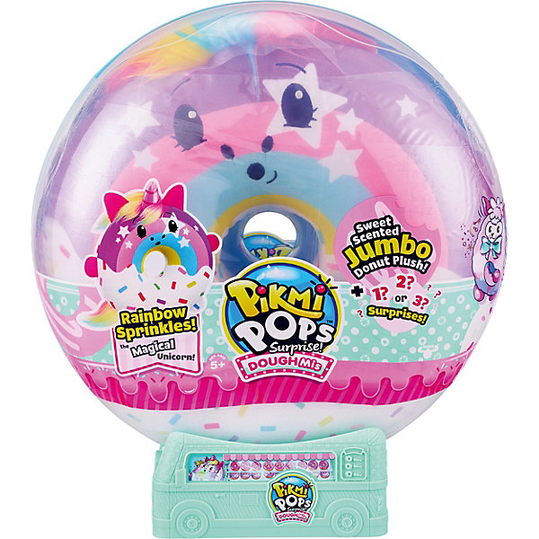 

Игровой набор Moose Pikmi Pops "Плюшевый пончик: единорог", большой, Разноцветный