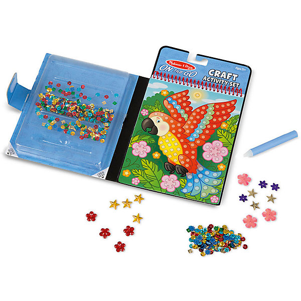 

Набор для творчества Melissa & Doug "Аппликация: животные", с блестками, Разноцветный