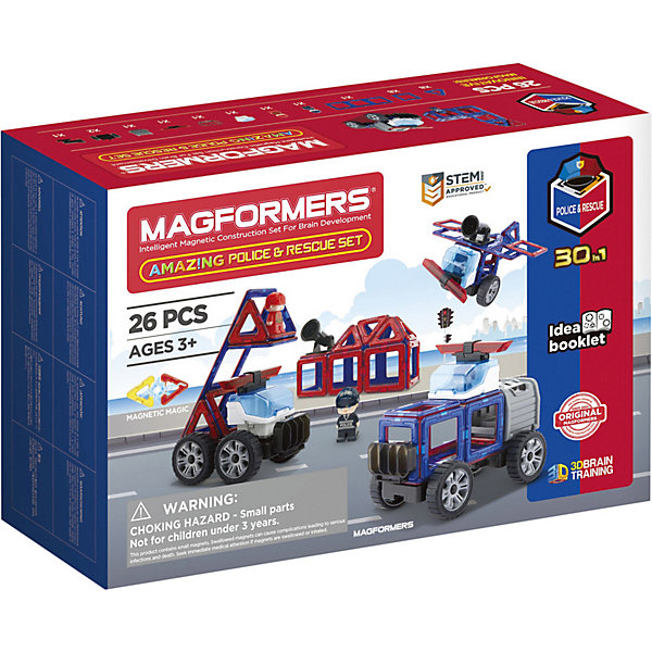 

Магнитный конструктор MAGFORMERS Amazing Police & Rescue Set