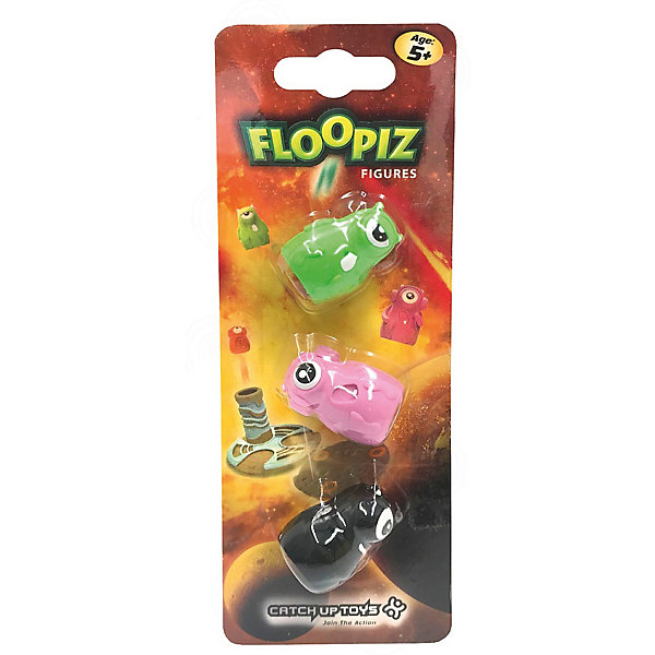 фото Дополнительный набор CATCHUP TOYS Floopiz Figures, black, pink, green