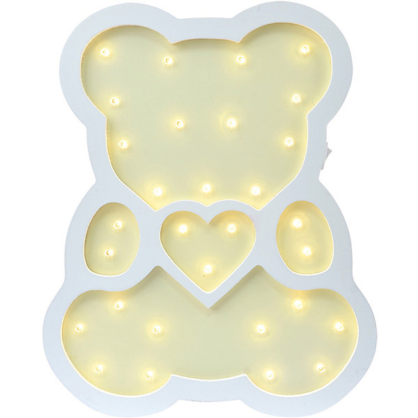 Светильник настенный Ночной лучик "Мишка с сердцем", желтый 12370858