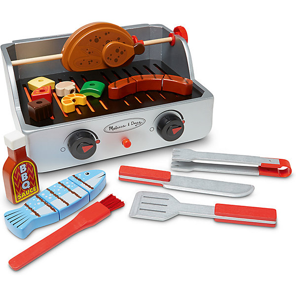 

Игровой набор Melissa&Doug "Готовь и играй" Вертел и набор для барбекю, Разноцветный