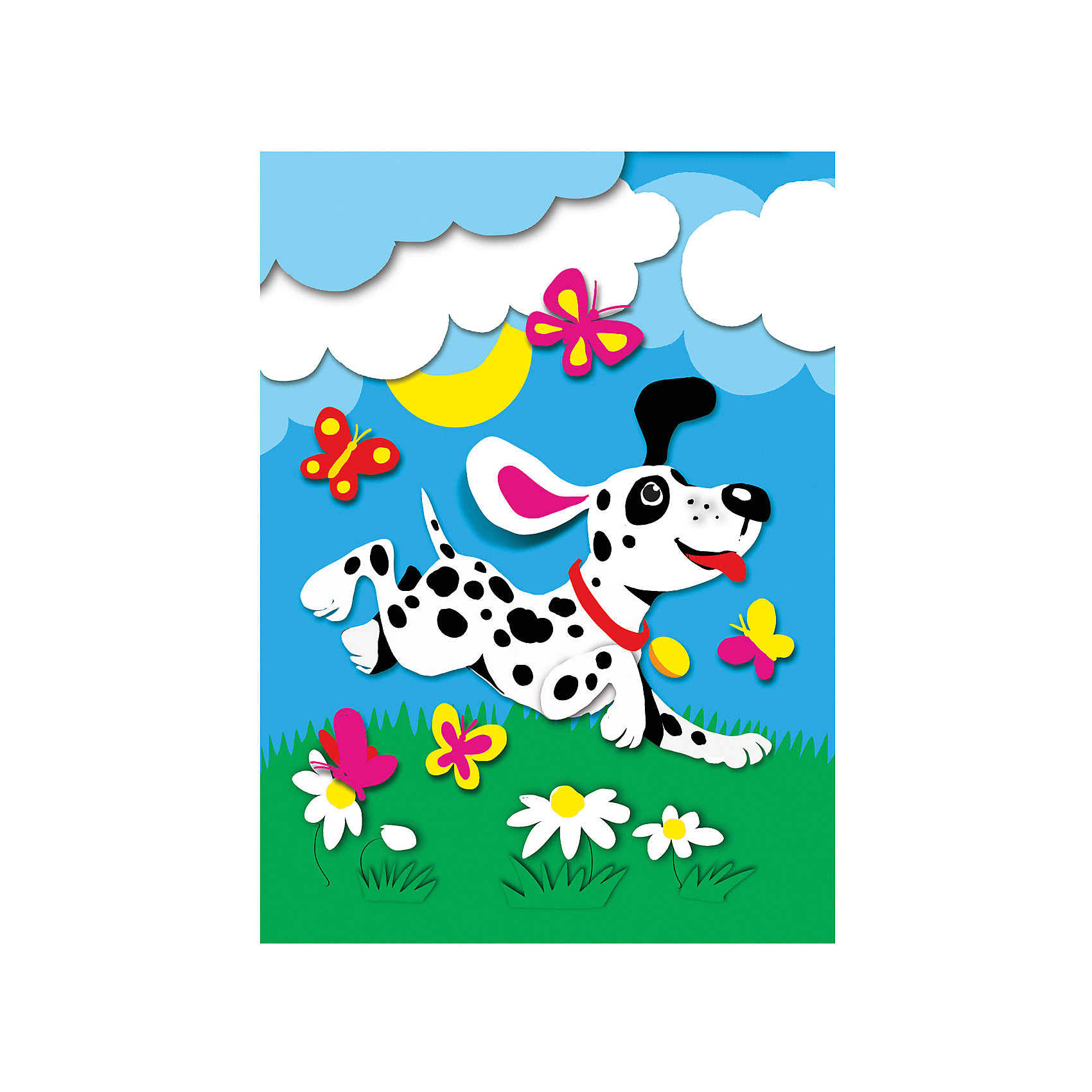 фото Объемная аппликация hobby time "радостный щенок" из цветной бумаги