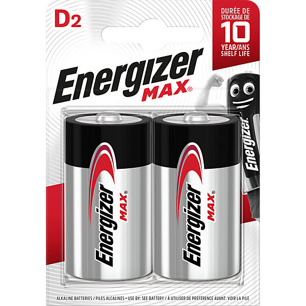 

Батарейки алкалиновые Energizer "Max", тип D/LR20, 1,5 V, 2 шт