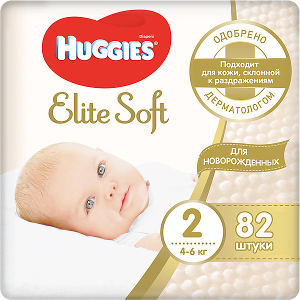 HUGGIES Подгузники Huggies Elite Soft 4-6 кг, 82 штуки