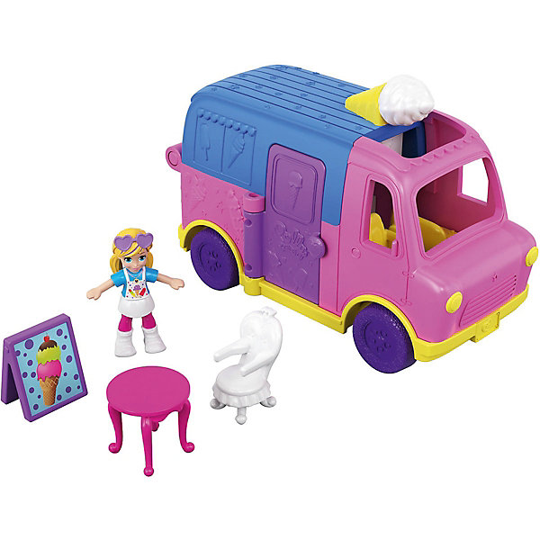 

Игровой набор Polly Pocket "Полливиль" Грузовик с мороженым, Разноцветный, Игровой набор Polly Pocket "Полливиль" Грузовик с мороженым