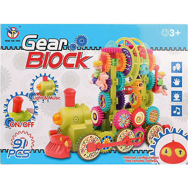 Конструктор Наша Игрушка Gear Block Поезд с радиоуправлением, 91 деталь Конструктор Наша Игрушка Gear Block Поезд с радиоуправлением, 91 деталь