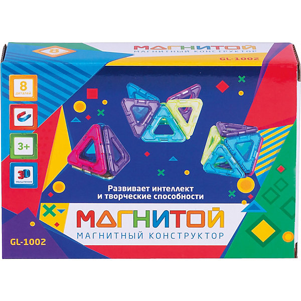 

Магнитный конструктор "Магнитой", 8 треугольников (2 - с окном)
