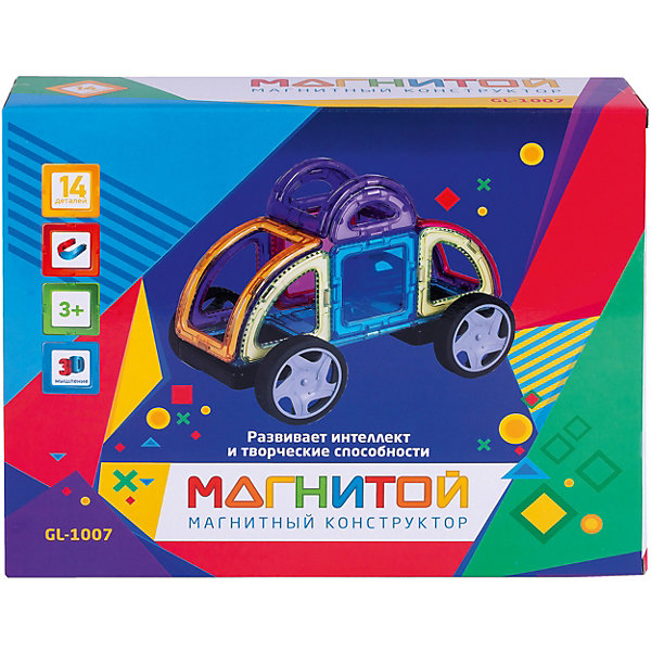 

Магнитный конструктор "Магнитой", Машинка, 14 деталей