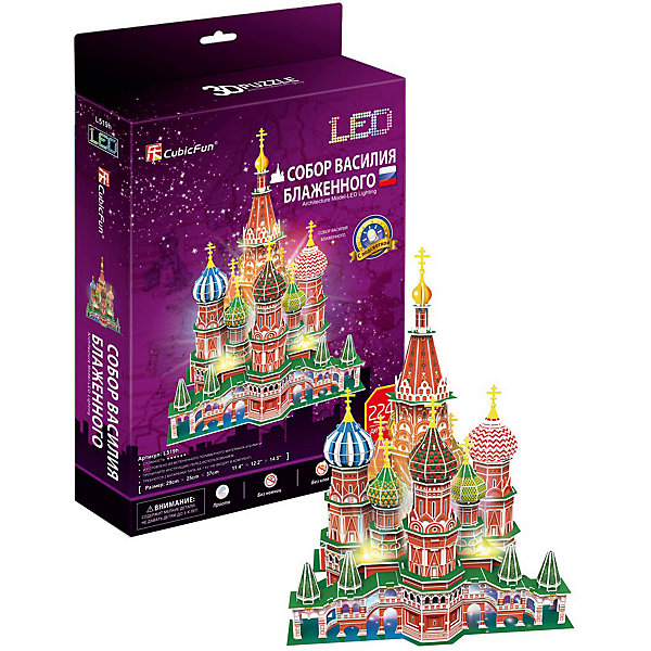 

3D Пазл CubicFun Собор Василия Блаженного с подсветкой (Россия), 224 детали