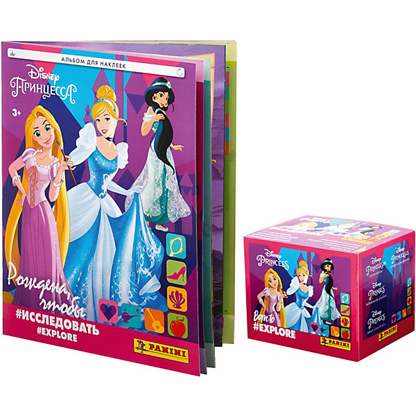 фото Альбом Panini Принцессы Disney Рождена и бокс с наклейками, 36 пакетиков в боксе