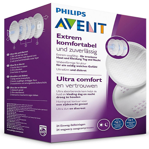 фото Вкладыши одноразовые в бюстгальтер Philips Avent Ultra Comfort, 24 шт