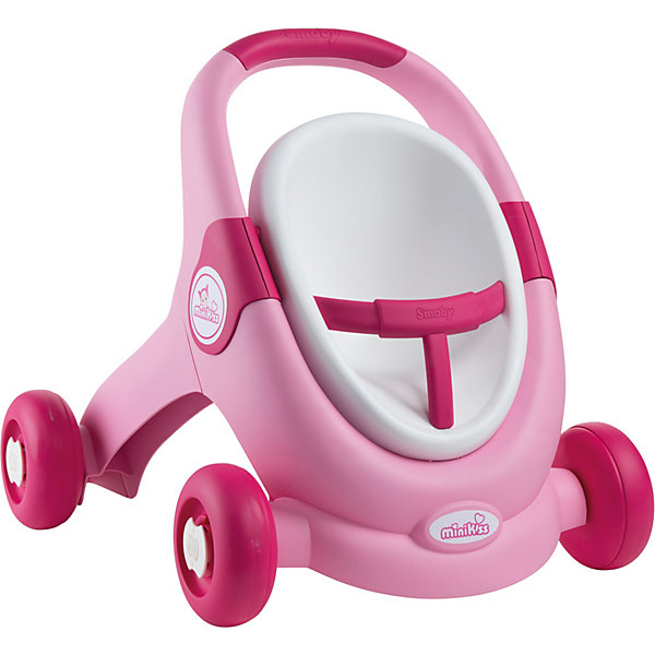 

Коляска для кукол-ходунки Smoby MiniKiss 3 в 1, Розовый, Коляска для кукол-ходунки Smoby MiniKiss 3 в 1
