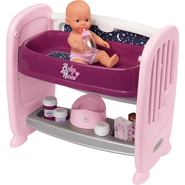 

Кроватка 2 в 1 для пупсов Smoby Baby Nurse, Фиолетово-розовый, Кроватка 2 в 1 для пупсов Smoby Baby Nurse