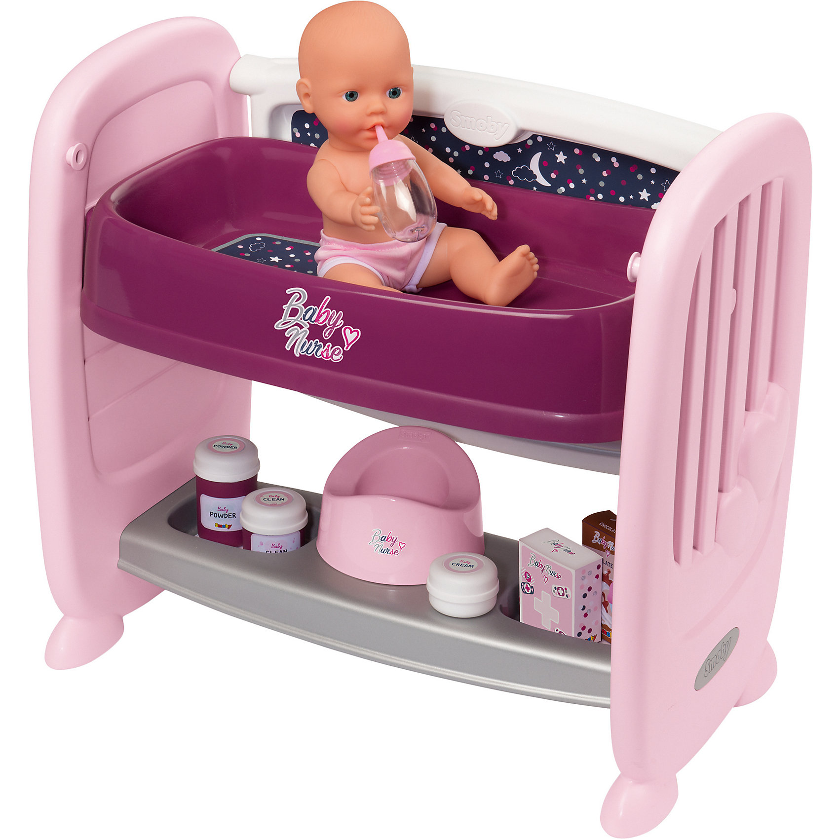 фото Кроватка 2 в 1 для пупсов smoby baby nurse