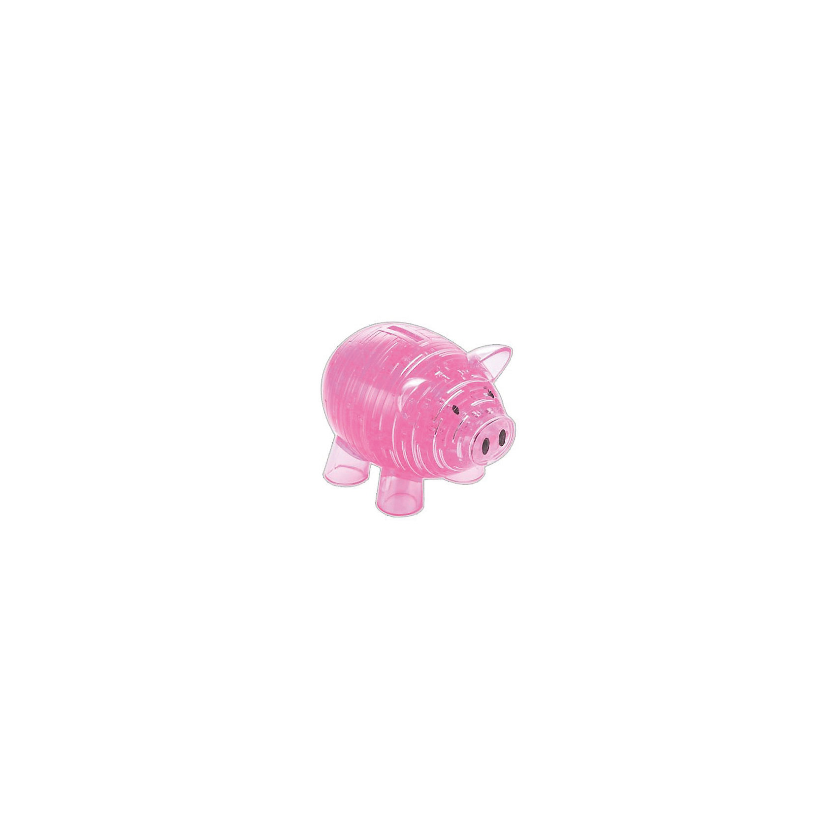 фото 3D головоломка Crystal Puzzle Копилка свинья розовая