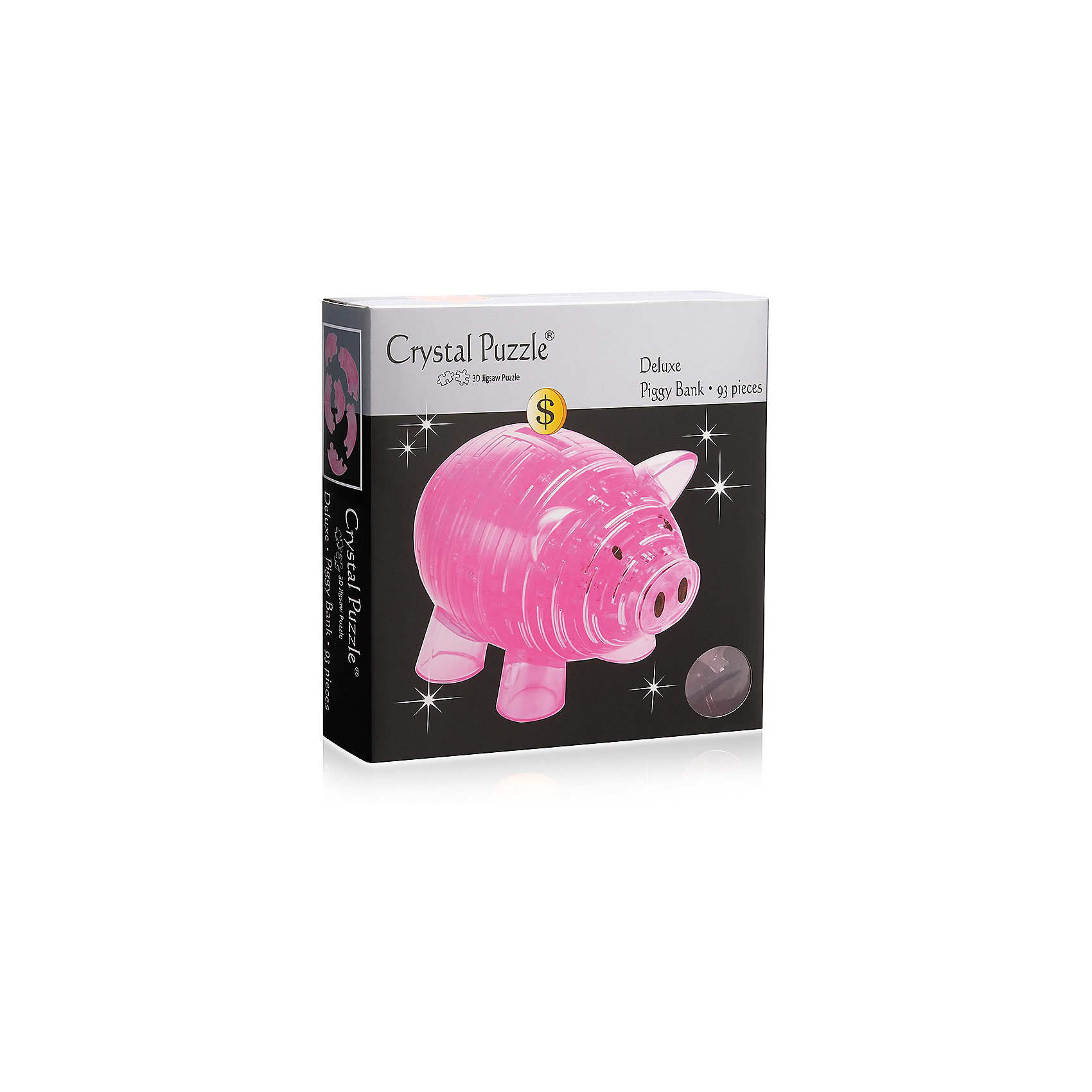 фото 3D головоломка Crystal Puzzle Копилка свинья розовая
