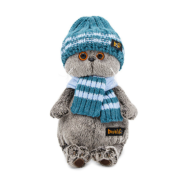 

Мягкая игрушка Budi Basa Кот Басик в голубой вязаной шапке и шарфе, 30 см, Коричневый, Мягкая игрушка Budi Basa Кот Басик в голубой вязаной шапке и шарфе, 30 см
