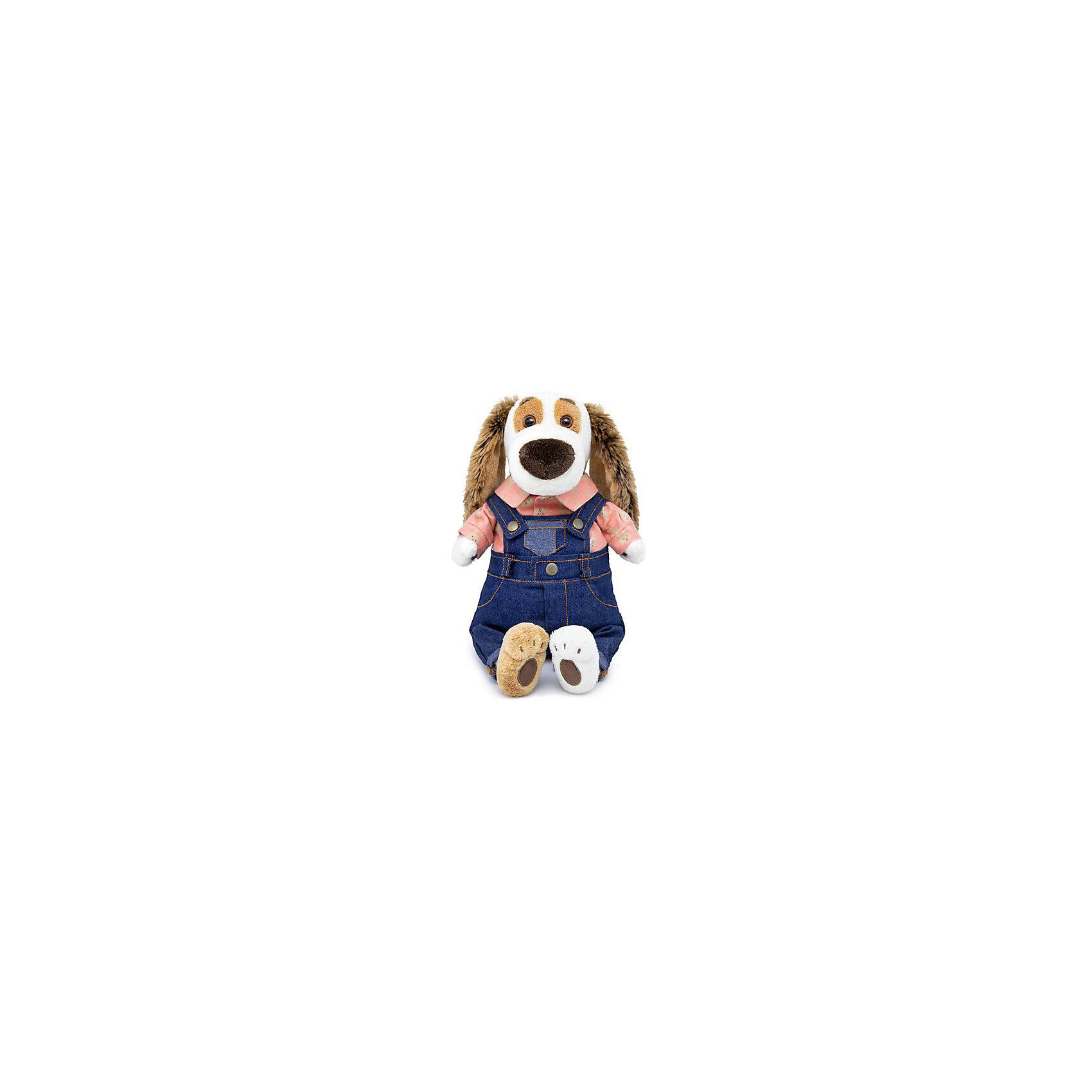фото Мягкая игрушка Budi Basa Собака Бартоломей в джинсовом комбинезоне, 27 см