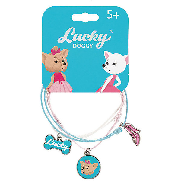 

Верёвочный браслет Orange Lucky Doggy, с Йорком, Бирюзовый