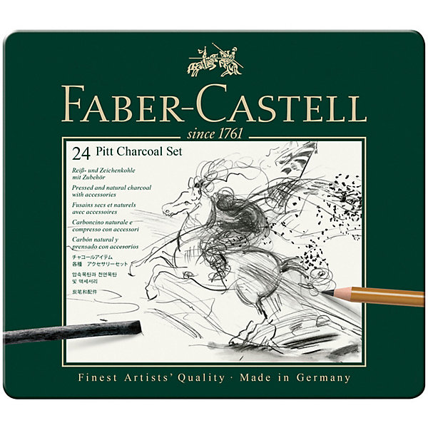 

Набор угля и угольных карандашей Faber-Castell Pitt Charcoal, 24 предмета, Разноцветный