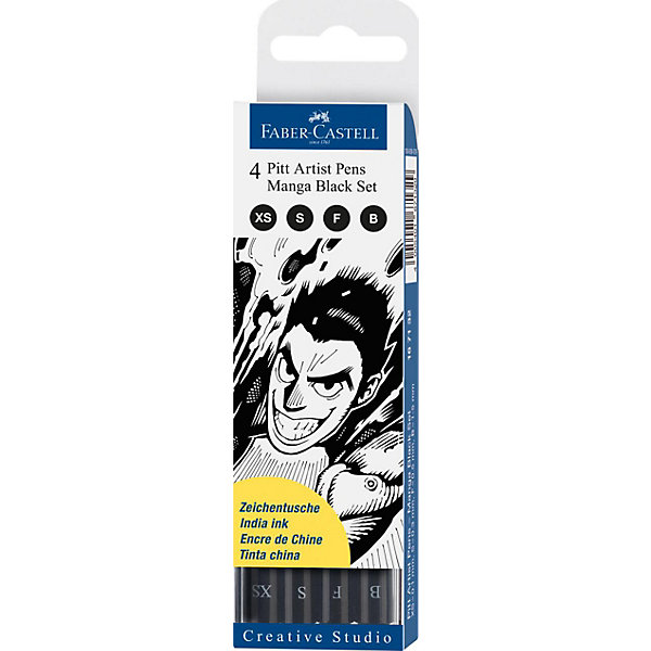 

Набор капиллярных ручек Faber-Castell Pitt Artist Pen Manga Black set, 4 шт, черные, Разноцветный, Набор капиллярных ручек Faber-Castell Pitt Artist Pen Manga Black set, 4 шт, черные