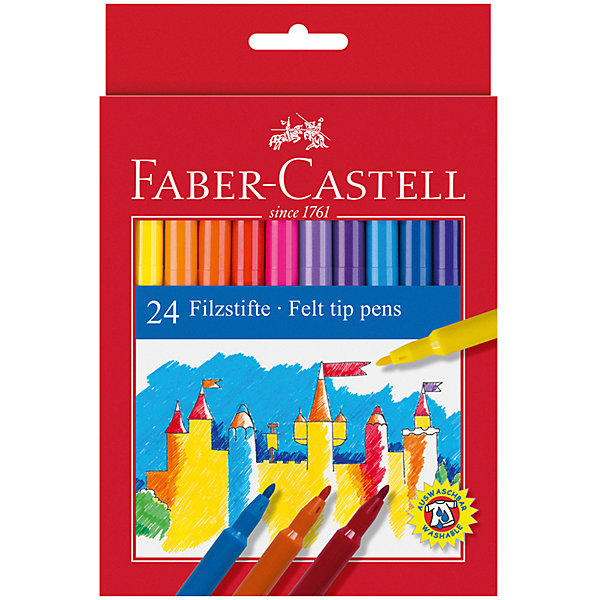 

Фломастеры Faber-Castell, 24 цвета, смываемые, Разноцветный, Фломастеры Faber-Castell, 24 цвета, смываемые