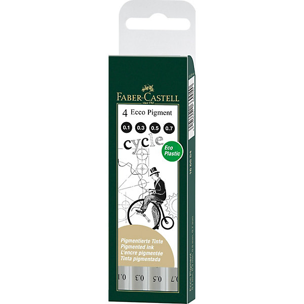 

Набор капиллярных ручек Faber-Castell Ecco Pigment, 4 шт, черные, Разноцветный, Набор капиллярных ручек Faber-Castell Ecco Pigment, 4 шт, черные