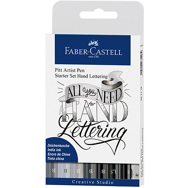 

Набор капиллярных ручек Faber-Castell Pitt Artist Pen Lettering, 7шт, карандаш, точилка, Разноцветный