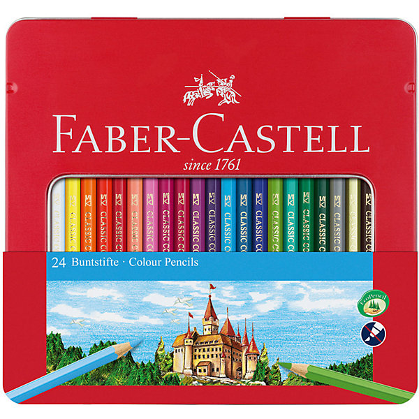 

Карандаши цветные Faber-Castell, 24 цвета, Разноцветный, Карандаши цветные Faber-Castell, 24 цвета