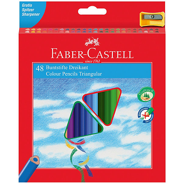 

Карандаши цветные Faber-Castell 48 цветов, с точилкой, Разноцветный