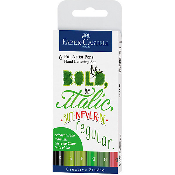 

Набор капиллярных ручек Faber-Castell Pitt Artist Pen Lettering, 6 шт, Разноцветный