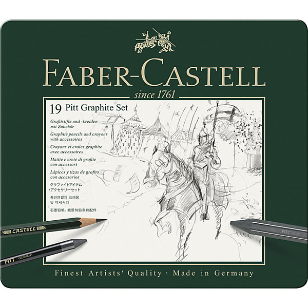 

Набор карандашей чернографитных Faber-Castell Pitt Graphite, 19 предметов, Разноцветный, Набор карандашей чернографитных Faber-Castell Pitt Graphite, 19 предметов