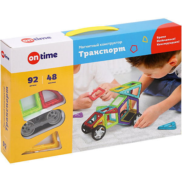 

Магнитный конструктор On time "Транспорт", 92 детали