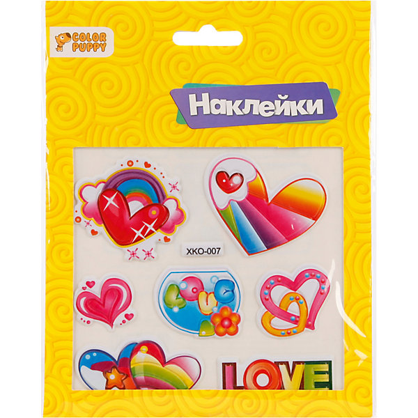 

Набор наклеек Color Puppy "Сердечки", Разноцветный