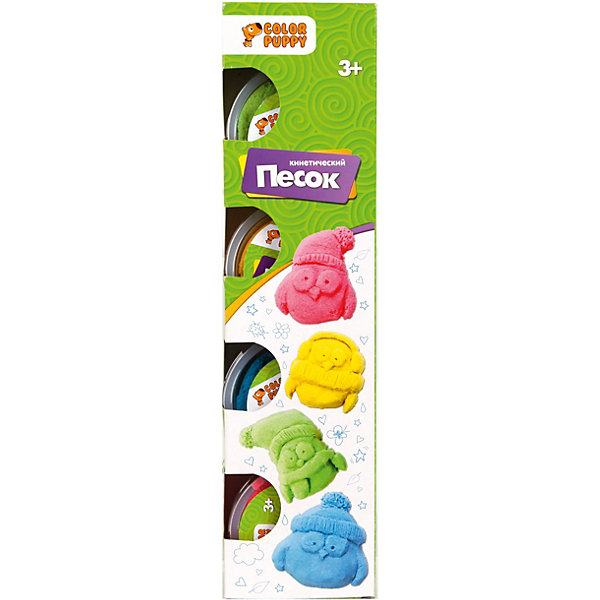 

Кинетический песок Color Puppy с формочками, Разноцветный