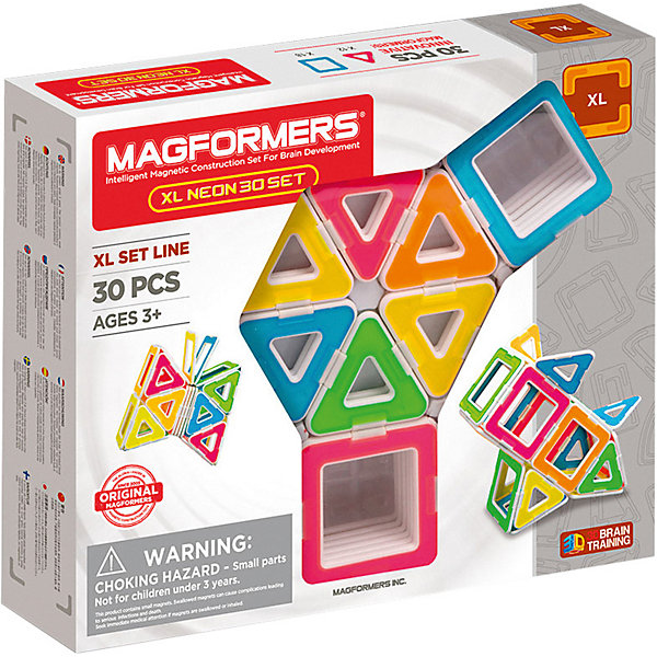 

Магнитный конструктор Magformers XL Neon 30 set, Разноцветный, Магнитный конструктор Magformers XL Neon 30 set