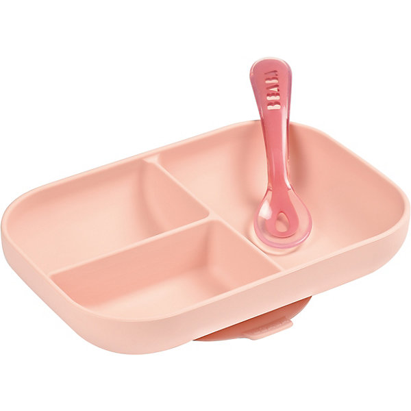 Набор посуды Beaba Set Repas Silicone Avec Ventouse, розовый BÉABA 12904210