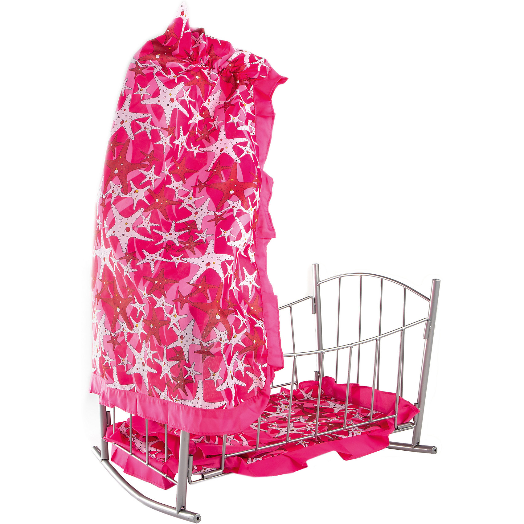Кроватка-качалка Loona, темно-розовый со звездами Buggy Boom 12907588