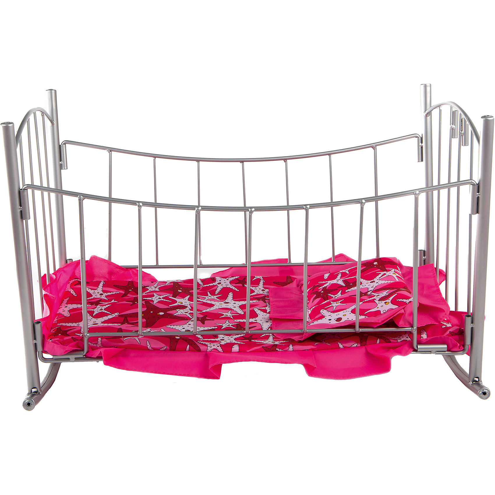 Кроватка-качалка Loona, темно-розовый со звездами Buggy Boom 12907588