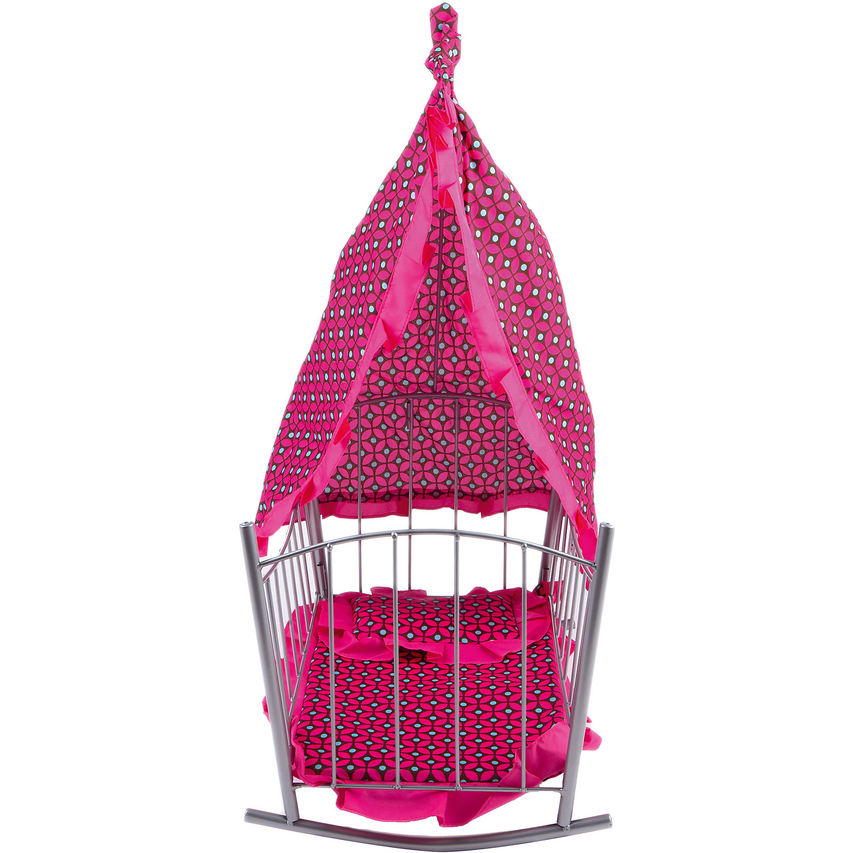 Кроватка-качалка Loona, темно-розовый с узором Buggy Boom 12907590