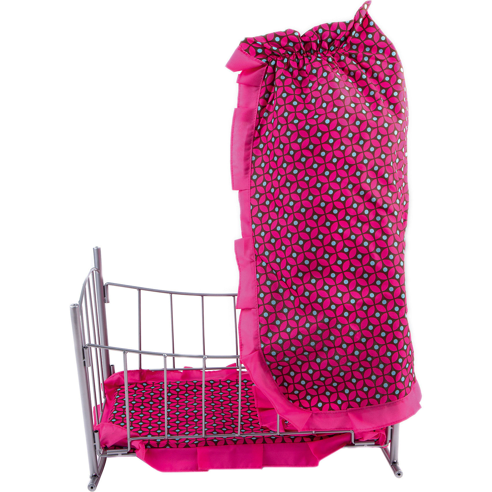 Кроватка-качалка Loona, темно-розовый с узором Buggy Boom 12907590