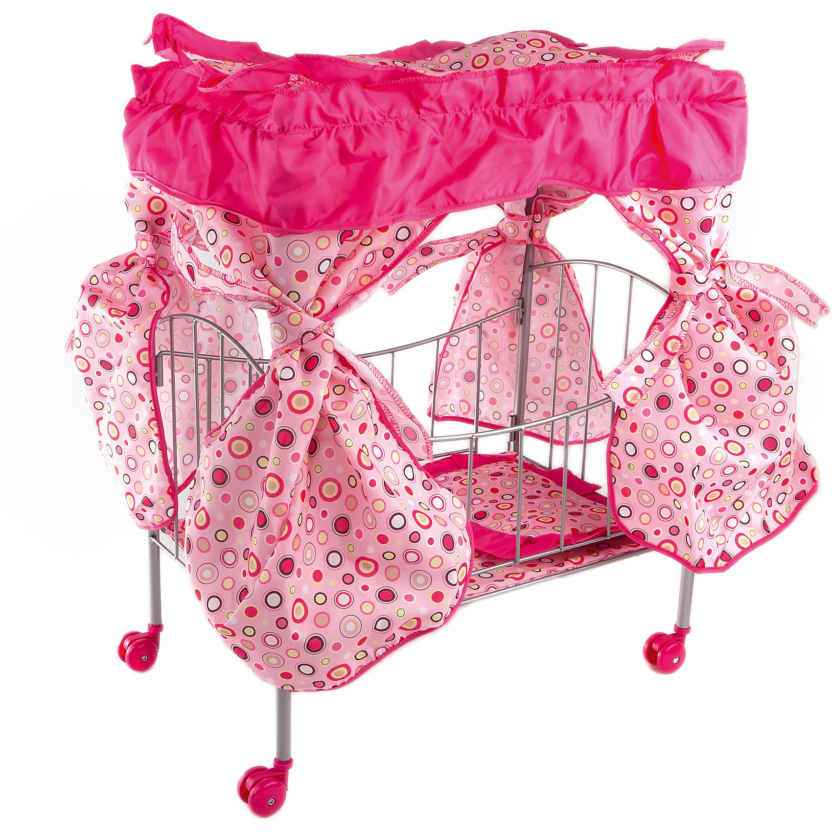 Кроватка с балдахином Loona, розовый с кружочками Buggy Boom 12907596