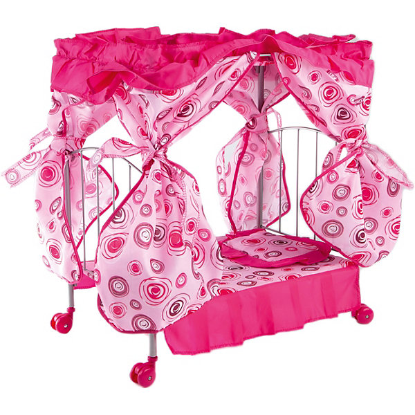 Кроватка с балдахином Loona, розовый с кольцами Buggy Boom 12907612