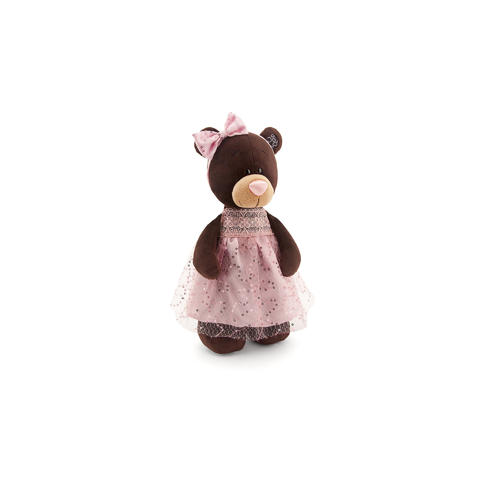Мягкая игрушка Choco&Milk: Мишка Milk стоячая в платье с блёстками, 35 см ORANGE 12956243