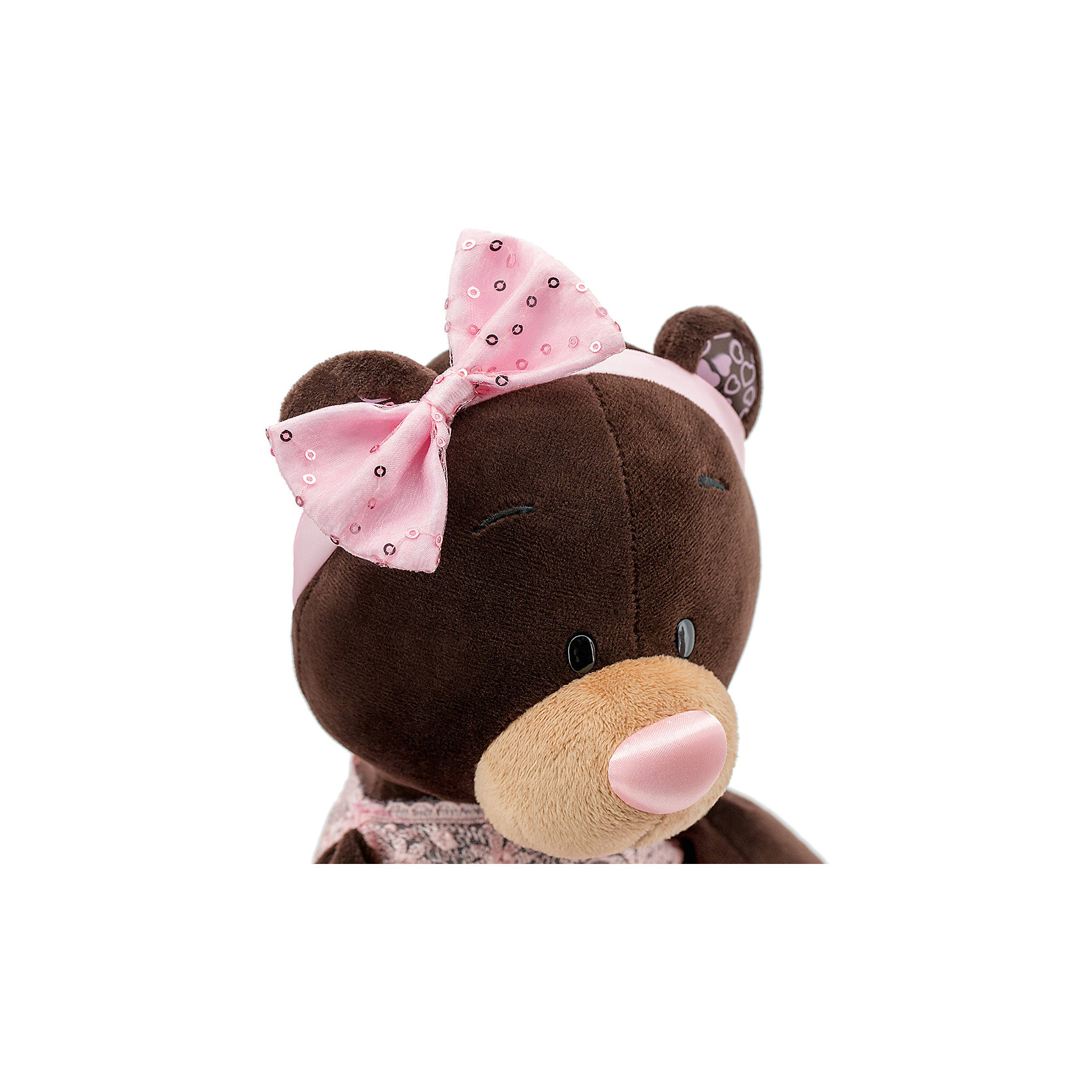 Мягкая игрушка Choco&Milk: Мишка Milk стоячая в платье с блёстками, 35 см ORANGE 12956243
