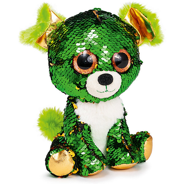 фото Мягкая игрушка Fancy "Щенок Изумруд", зелено-золотой