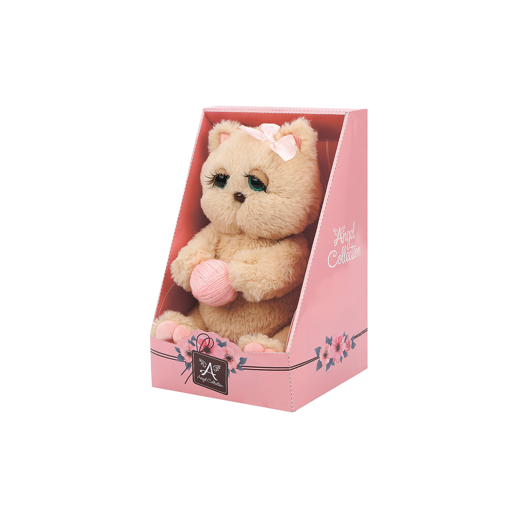 Мягкая игрушка "Киска Персик с клубком", бежево-розовая Angel Collection 12969788