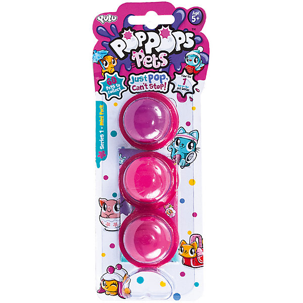 

Игровой набор Yulu PopPops Pets, 3 шт, Розовый